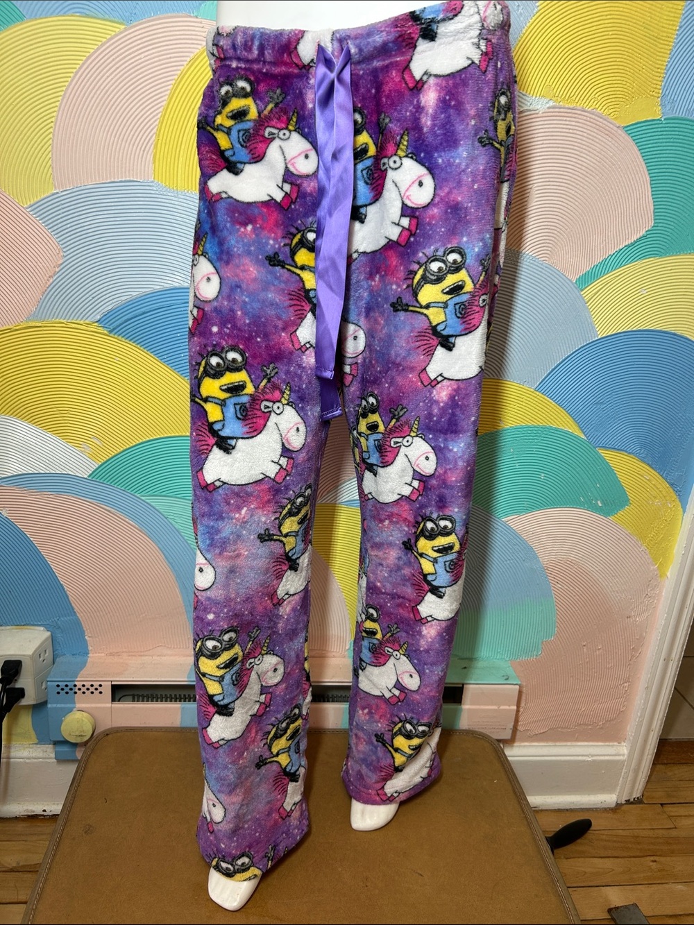 Purple Minions & Unicorn Kids Pajama Pants sz L